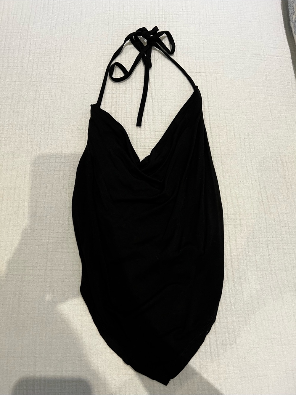 Black Halter Neck Draped Top